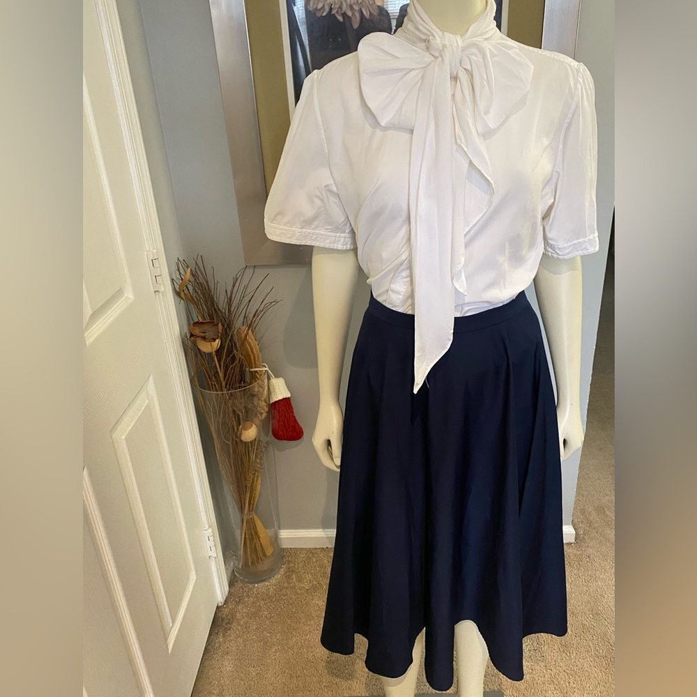 Eva Mendez Blue Flare Skirt